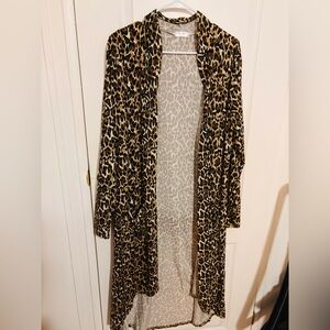Leopard Print Long Cardigan